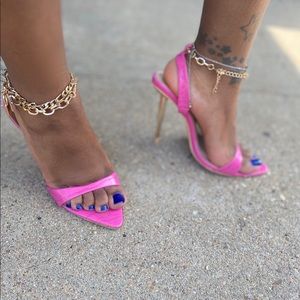 Chain Reaction 2 Strap Stiletto w/ Anklet